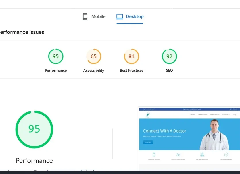 Mediconline Technical SEO (Speed)